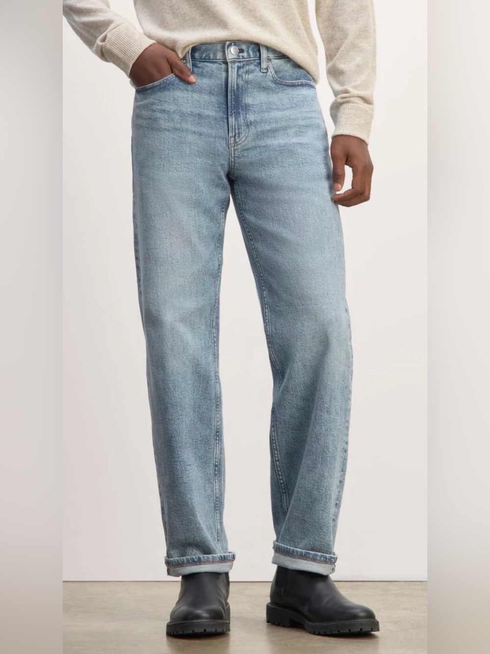 New Everlane THE SELVEDGE LOOSE STRAIGHT JEAN Longbay Size 34 X 30